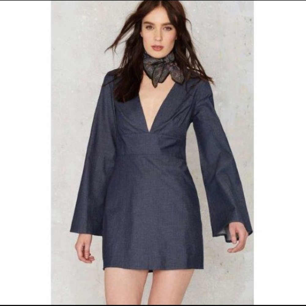 Nasty Gal Seattle Plunge Denim Dress/Top